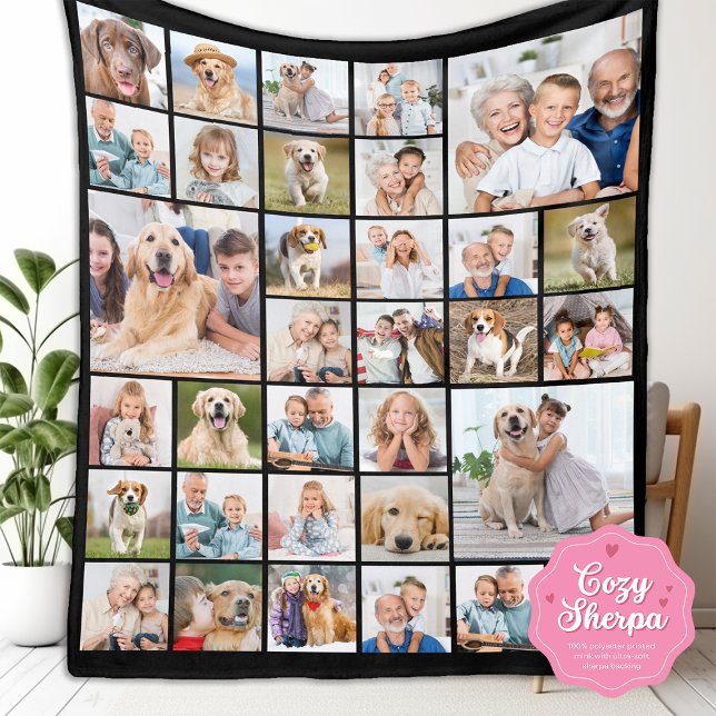 Manta Sherpa Custom 33 Photo Collage Family Friends Keepsake (Subido por el creador)