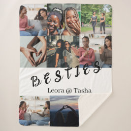 Manta Sherpa Custom Bestie Pictures & Name Cozy Throw