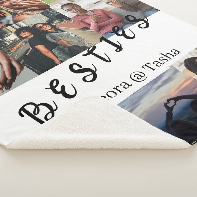 Manta Sherpa Custom Bestie Pictures & Name Cozy Throw (3/4)