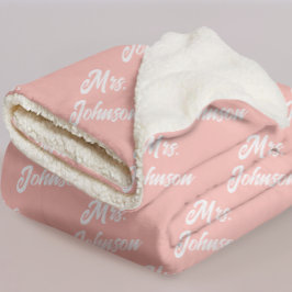 Manta Sherpa Custom Coral Sherpa Newlywed Blanket for Couples
