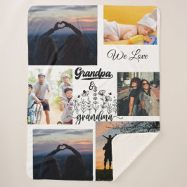 Manta Sherpa Custom Grandkids Pictures & Names Cozy Throw
