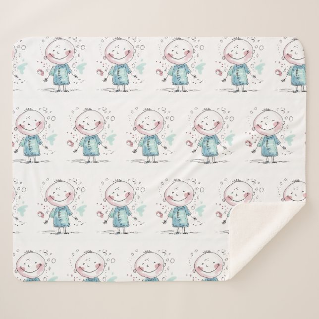 Manta Sherpa custom kids drawing (Anverso (horizontal))