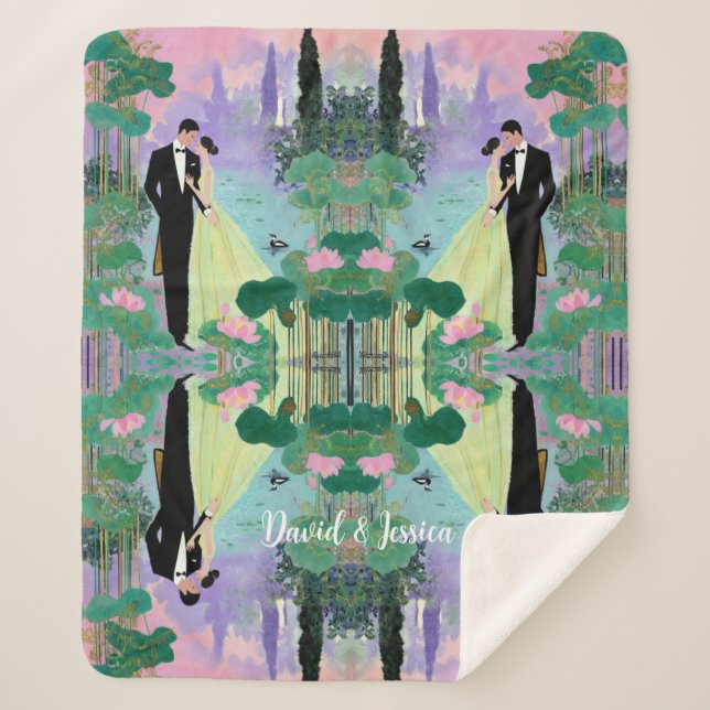 Manta Sherpa 💕 Custom Name Lake Kiss Sherpa Blanket – Cuddle (Anverso)