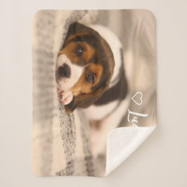 Manta Sherpa Custom Pet Photo & Name Sherpa Blanket