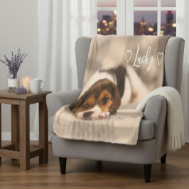 Manta Sherpa Custom Pet Photo & Name Sherpa Blanket