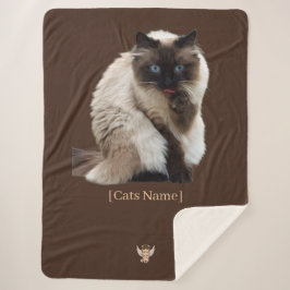 Manta Sherpa Custom Photo Cat Memorial Sherpa Blanket