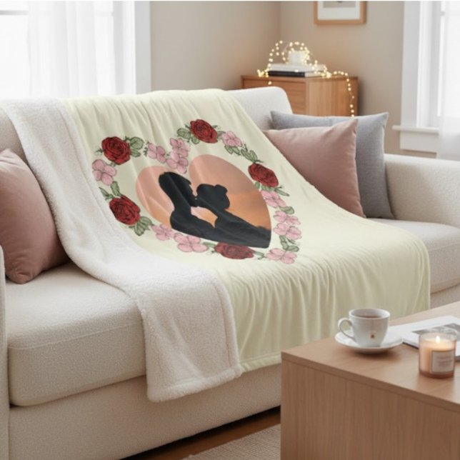 Manta Sherpa Custom Photo Sherpa Blanket - Romantic Rose Heart  (Subido por el creador)