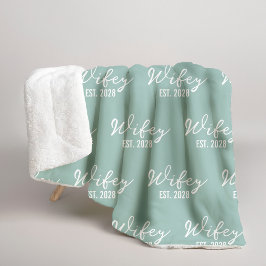Manta Sherpa Custom Sage Sherpa Blanket for Wifey & Hubby Gift