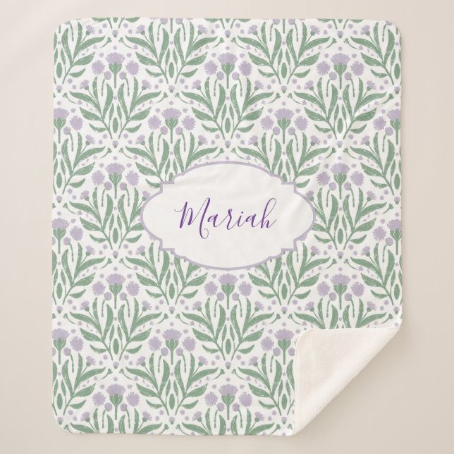 Manta Sherpa Custom sherpa baby blanket with personalized name. (Anverso)