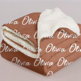 Manta Sherpa Custom Terracotta Sherpa Blanket for Bridesmaids