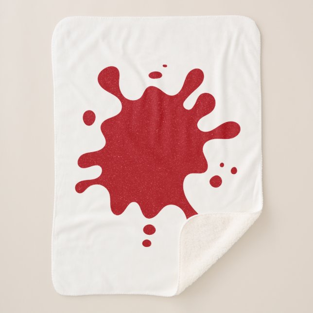 Manta Sherpa Custom Tomato Red Splash Blanket – White Base (Anverso)