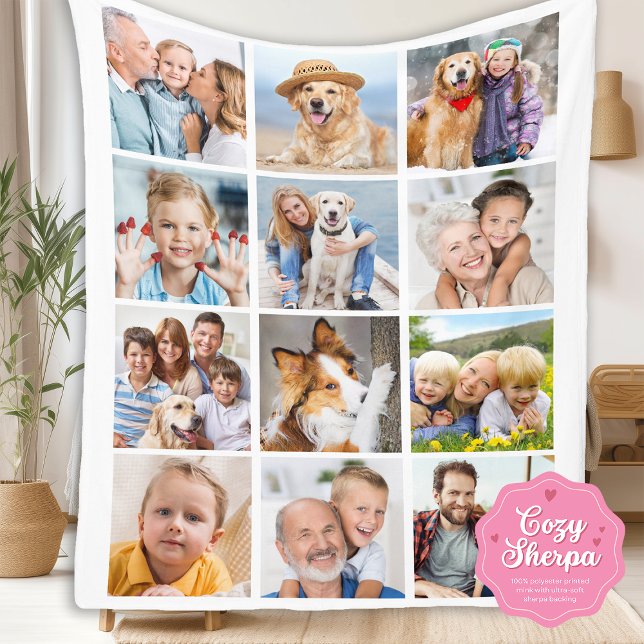 Manta Sherpa Custom Trendy 12 Photos Collage Family Birthday  (Subido por el creador)