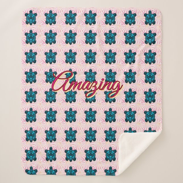 Manta Sherpa Custom turtle pattern Sherpa Blanket (Anverso)