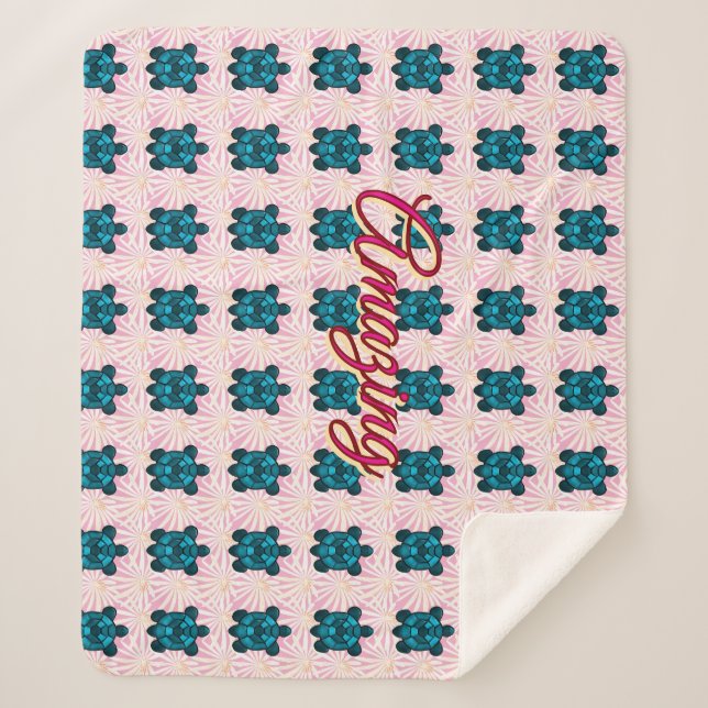 Manta Sherpa Custom turtle pattern Sherpa Blanket (Anverso)