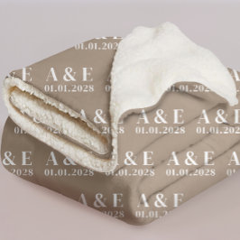 Manta Sherpa Custom Wedding Blanket for Couple, Bride & Groom