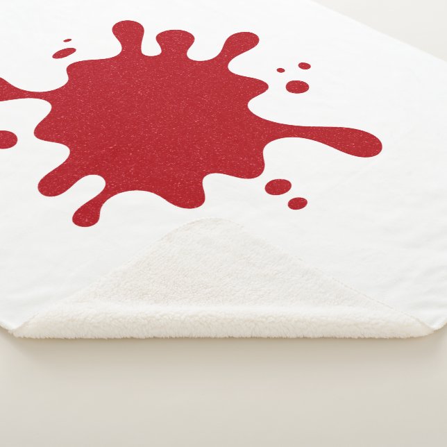 Manta Sherpa Custom White Blanket with Tomato Red Splatter Art (3/4)