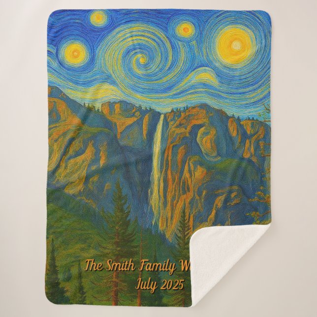 Manta Sherpa Customize van Gogh Yosemite Valley Family Vacation (Anverso)