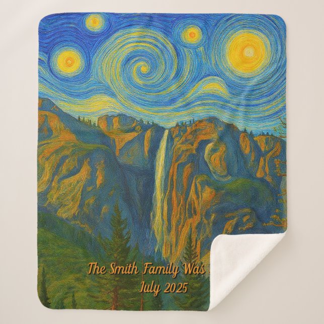 Manta Sherpa Customize van Gogh Yosemite Valley Family Vacation (Anverso)