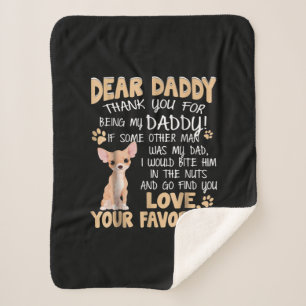 Manta Sherpa Cute Chihuahua   Querido papá, idea de regalo, el