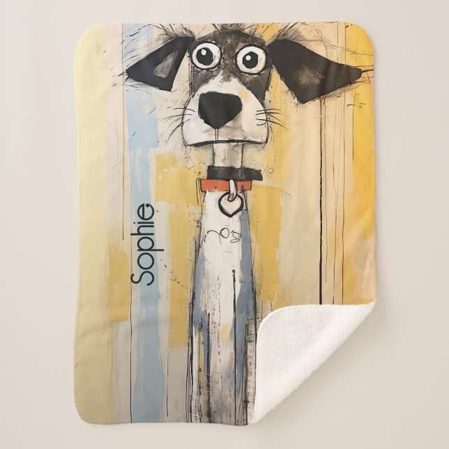 Manta Sherpa Cute Doggie personalizado (Anverso)