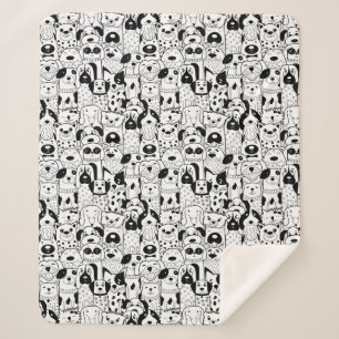 Manta Sherpa Cute Dogs Sherpa Blanket