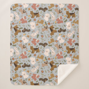 Manta Sherpa Cute Dogs Sherpa Blanket