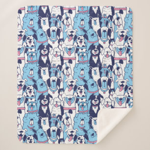 Manta Sherpa Cute Dogs Sherpa Blanket