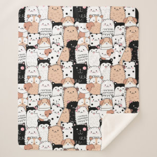 Manta Sherpa Cute Dogs Sherpa Blanket