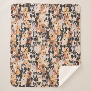 Manta Sherpa Cute Dogs Sherpa Blanket