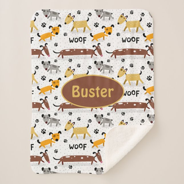 Manta Sherpa Cute Dogs Sherpa Dog Blanket (Anverso)