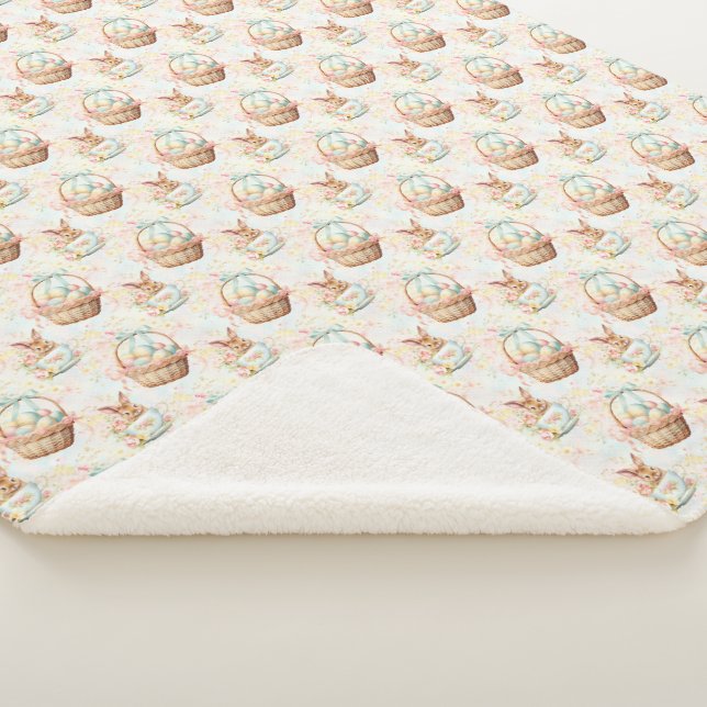 Manta Sherpa Cute Easter Easter Bunny Sherpa Blanket (3/4)