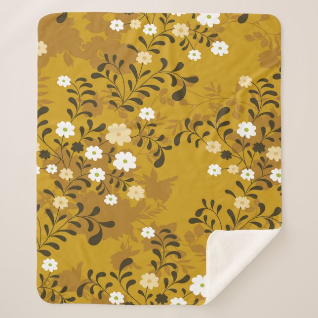 Manta Sherpa Cute floral seamless pattern on musterabstract,art (Anverso)