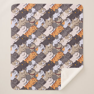 Manta Sherpa Cute Gats Sherpa Blanket