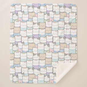 Manta Sherpa Cute Gats Sherpa Blanket