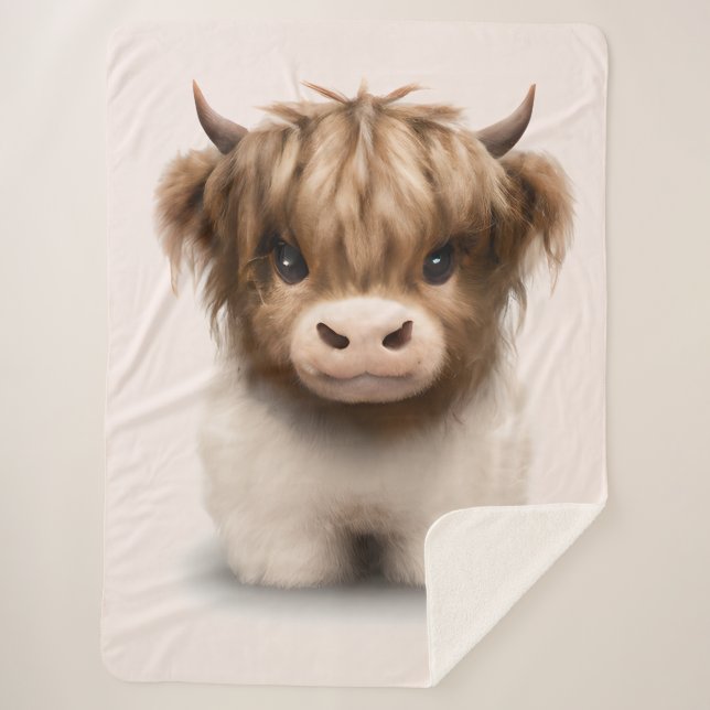 Manta Sherpa Cute Highlands Escocia Cow (Anverso)