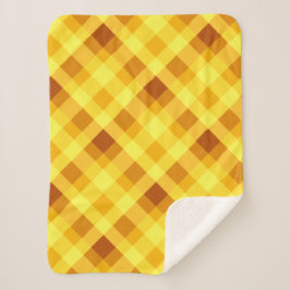 Manta Sherpa Cute Huevo Yolk Yellow Plaid Small Sherpa Blanket