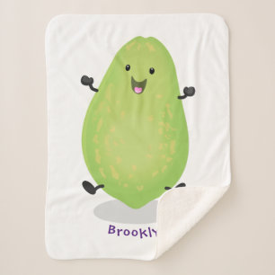 Manta Sherpa Cute kawaii papaya paw personalizado ilustracion