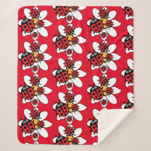Manta Sherpa Cute Kids ladybird Family