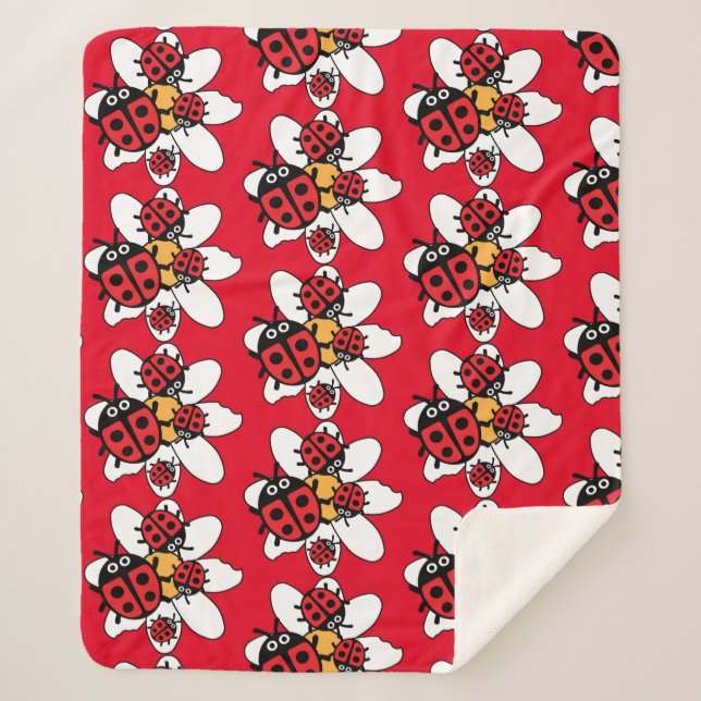 Manta Sherpa Cute Kids ladybird Family (Anverso)