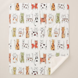 Manta Sherpa Cute Kitties Sherpa Blanket