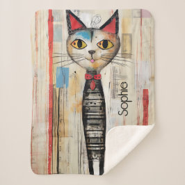 Manta Sherpa Cute Kitty Personalizado