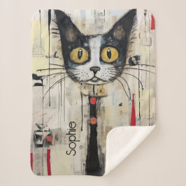 Manta Sherpa Cute Kitty Personalizado