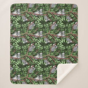 Manta Sherpa Cute Koala Bears Sherpa Blanket