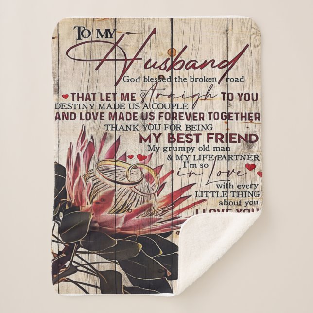 Manta Sherpa Cute Letter To Husband | Cool Design Gift | (Anverso)