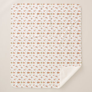 Manta Sherpa Cute Otoño Critters de Animales Forestales De Wood