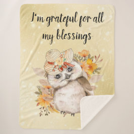 Manta Sherpa Cute owl Farmhouse romantic wallpaper