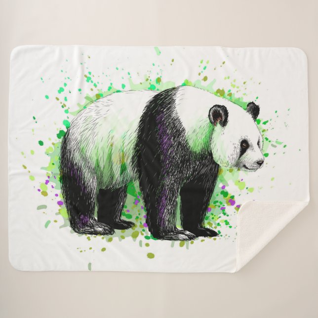 Manta Sherpa Cute Panda Bear (Anverso (horizontal))