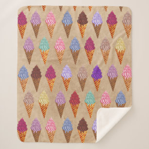 Manta Sherpa Cute Pastel Acuarela Hielo Crema Bebé Niñera Nurse