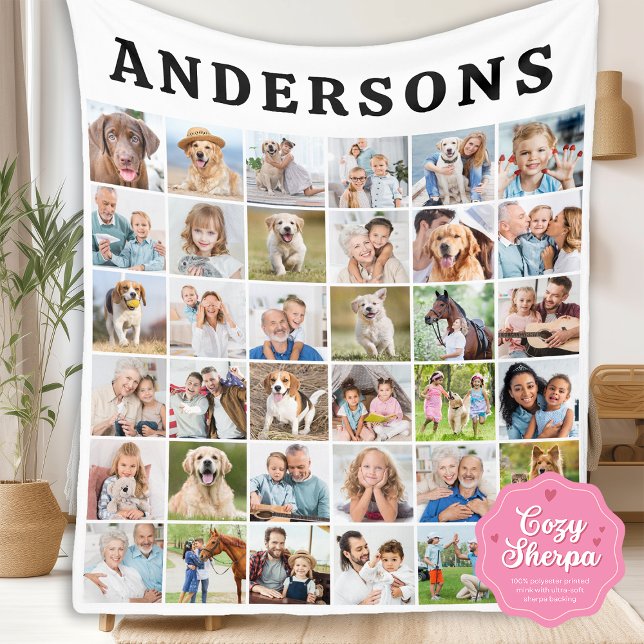 Manta Sherpa Cute Personalized 36 Photos Collage Birthday Gift (Subido por el creador)
