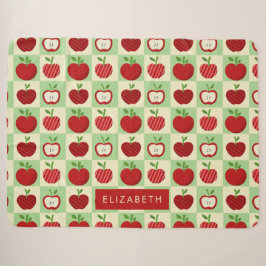 Manta Sherpa Cute Personalized Manzana Patrón Check Acogedor Pr